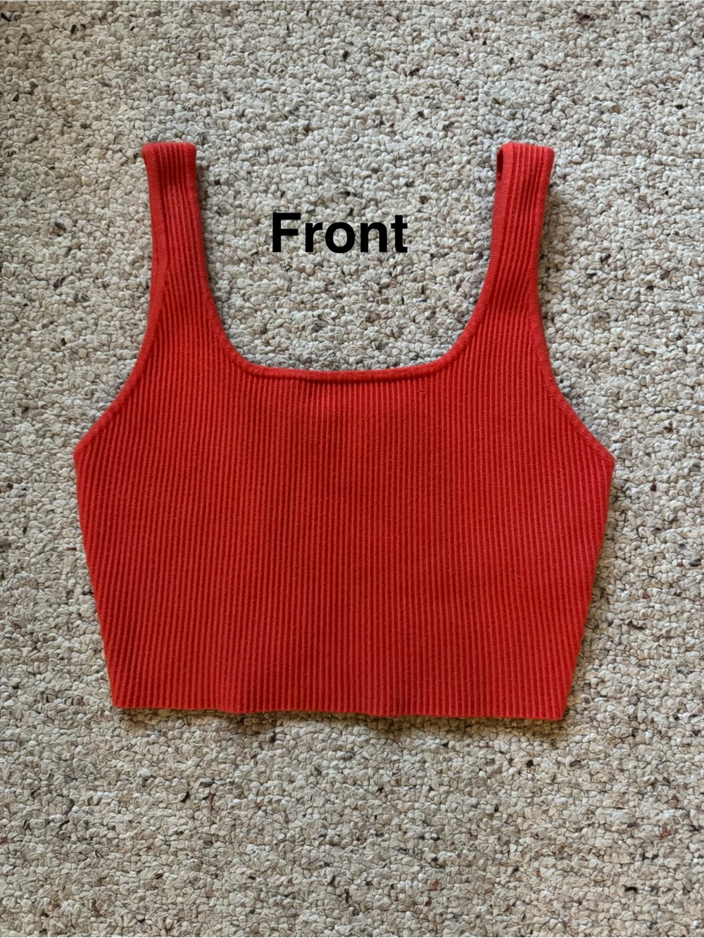 House of Harlow 1960 Red Ribbed Square Neck Tank